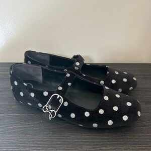NEW Sam & Libby Black and Silver Polka Dot Mary Jane Flats